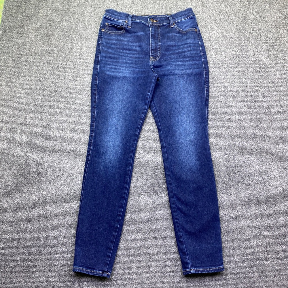 Lucky Brand Uni Fit High Rise Skinny Jeans Dark Wash Blue Size 4 Grunge Retro